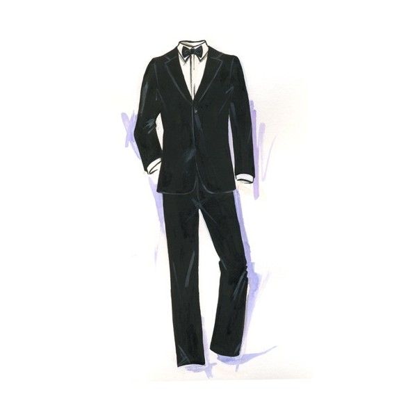 a drawing of a tuxedo suit and bow tie