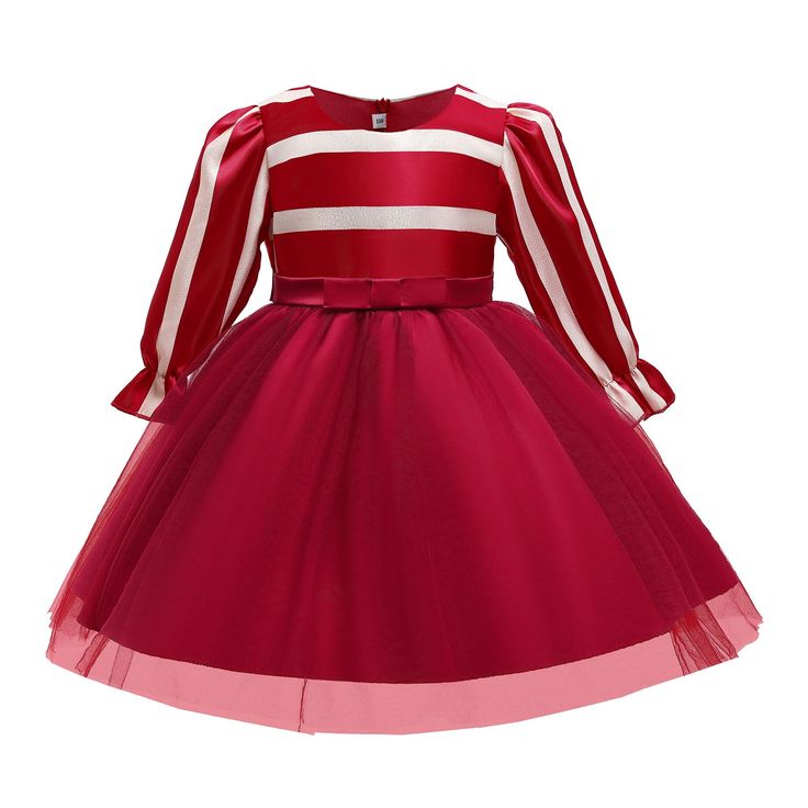 It is always a delight to dress up our precious little girls. They always look good in any design of clothes that we dress them up with. This Striped Ribbon Dress will surely make your pretty little girl look even prettier and make her the darling of the crowd. Features: Striped knee-length dress with ribbon detail and fly sleeves. V-neck ballgown in Christmas colors that is perfect for little girls ?who love to dress up. The perfect dress for parties and Christmas dinner celebrations. Fabric & Cute Red Holiday Dress For Dress-up, Pink Tutu Dress For Christmas Fancy Dress, Pink Christmas Tutu Dress For Fancy Dress, Long Sleeve Princess Dress For Spring Festive, Festive Long Sleeve Princess Dress For Spring, Holiday Princess Dresses, Spring Festive Long Sleeve Princess Dress, Elegant Red Princess Dress For Dress-up, Red Princess Dress For Spring Parties