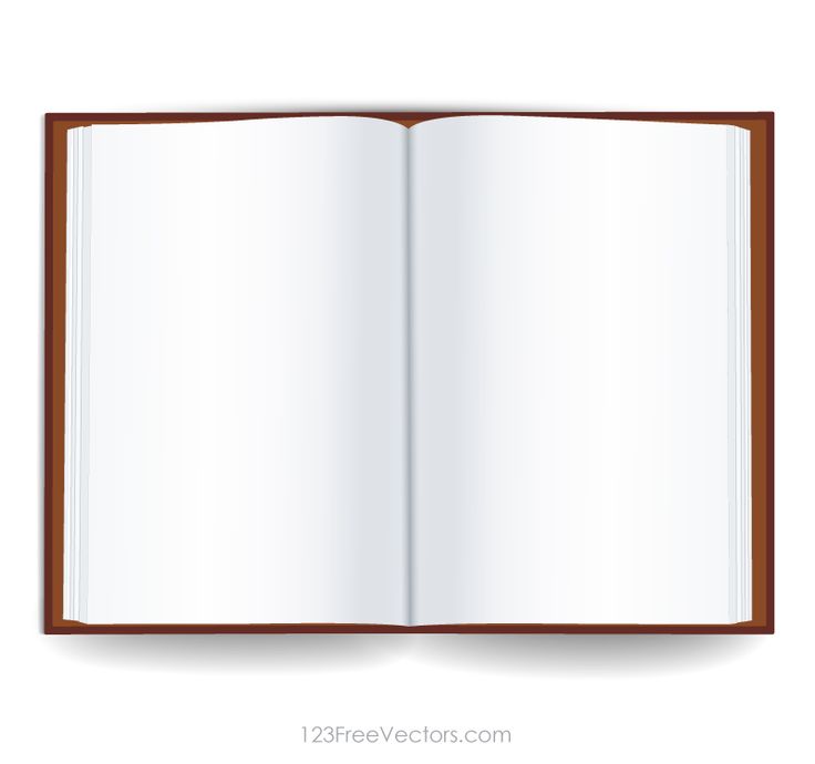 an open book on a white background with clippings to the page for text