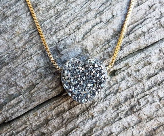 18k gold filled, adjustable Adjustable Gold Heart Necklace, Adjustable Handmade Gold Heart Necklace, Gold Adjustable Heart Necklace For Anniversary, Adjustable Gold Heart Necklace For Anniversary, Druzy Necklace, Charm Necklaces, Circle Necklace, Jewelry Manufacturers, Coin Necklace