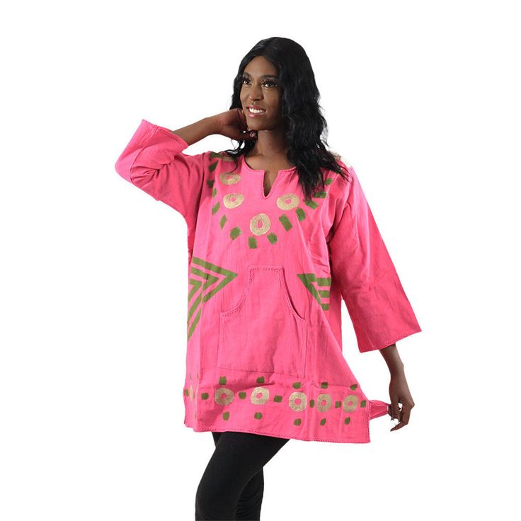 Green Casual Pink Tunic For Spring, Casual Pink Spring Tunic, Casual Green Tunic For Festival, Casual Pink Tunic For Vacation, African Print Skirt, African Head Wraps, African Fashion Modern, African Mud Cloth, Plus Size Fits