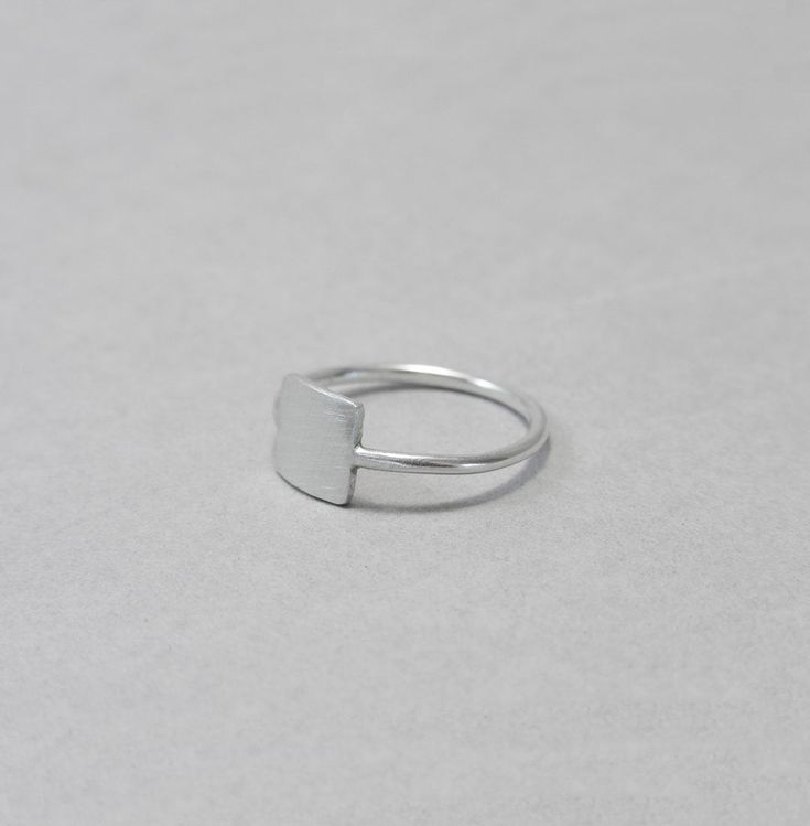 Square silver ring, geometric, minimalist sterling silver simple ring, everyday jewellery, gift for her Simple, minimalist, everyday ring, can be worn along with others but looks great on its own too. The sides of the square measure approx. 7 mm. This ring is made to order; please make sure you choose your size. Convo me if your size is not available. Feel free to ask me if you don't know which is the right size for you. Each ring is handmade to order and may slightly vary from the pictures. Ple