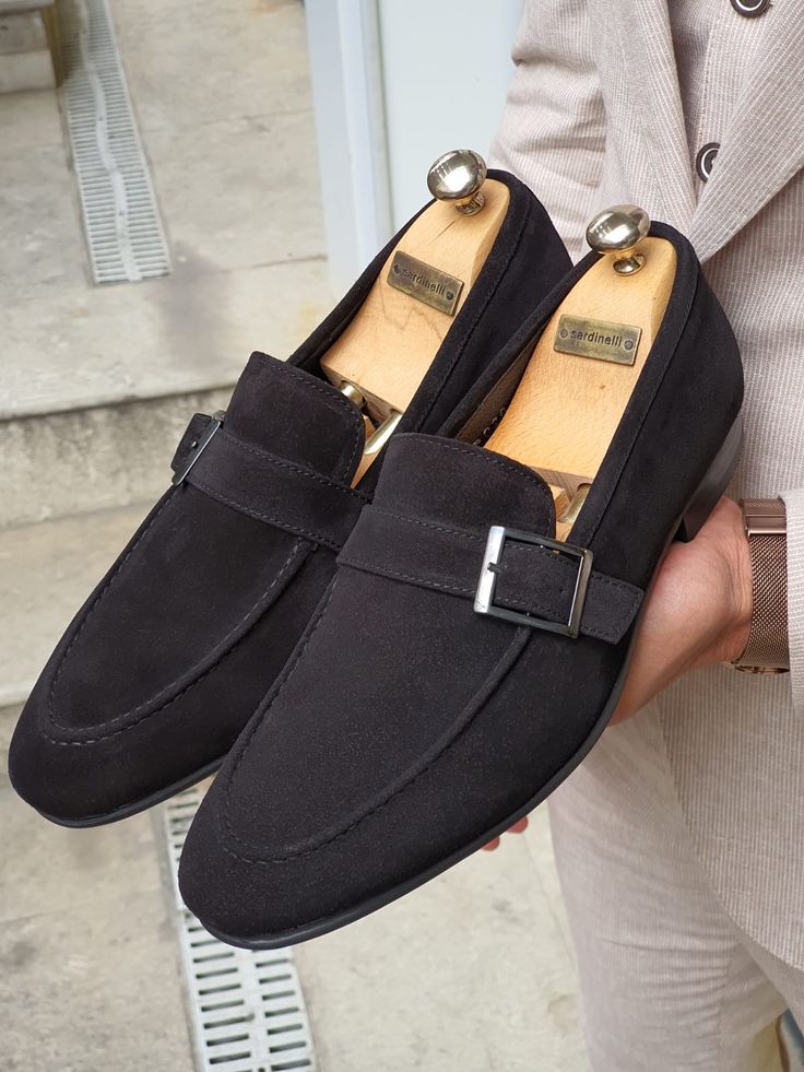 Suede Shoes Men, Black Suede Loafers, Buckle Loafers, Black Suede Shoes, Suede Leather Shoes, Code Black, Suit Shoes, Black Leather Loafers, Black Loafers