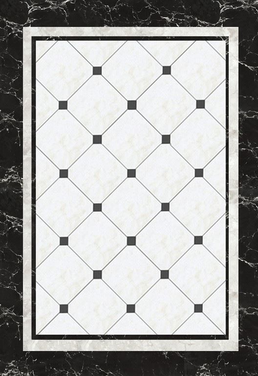 a black and white tile with squares on it