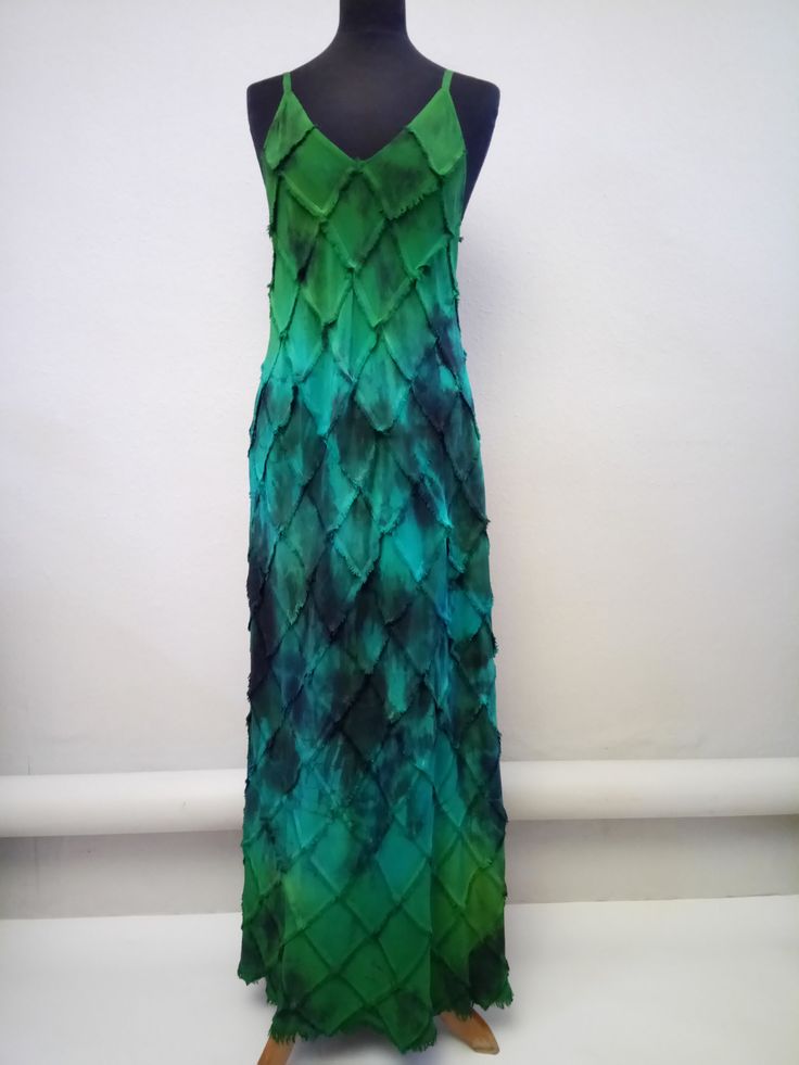 Handmade and hand painted natural silk dress. Made of high quality silk it is not transparent. The colors are shades of green. Sewn from the bias it adapts to the figure. Good for sizes M . Unique and timeless,perfect for any occasion.Hand wash on lukewarm water.Only on order.Order processing time approximately two weeks. Green Silk Maxi Dress For Summer, Silk Image, Grey Silk Dress, Green Silk Dress, Gown Green, Green Silk Dresses, Hand Painted Dress, Straps Dress, Dress Art