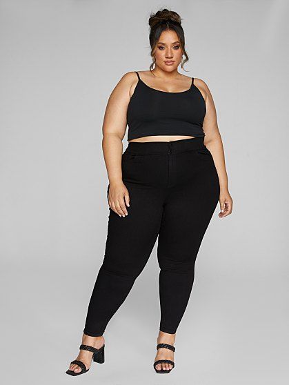 Plus Size Jeans & Denim | Fashion to Figure Chubby Fashion, The Comfy, Fashion To Figure, Plus Size Jeans, Wide Waistband, What You Can Do, Black Shorts, Denim Fashion, Jeggings