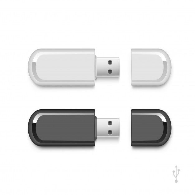 three different types of usb devices are shown in this image, one is white and the other is black