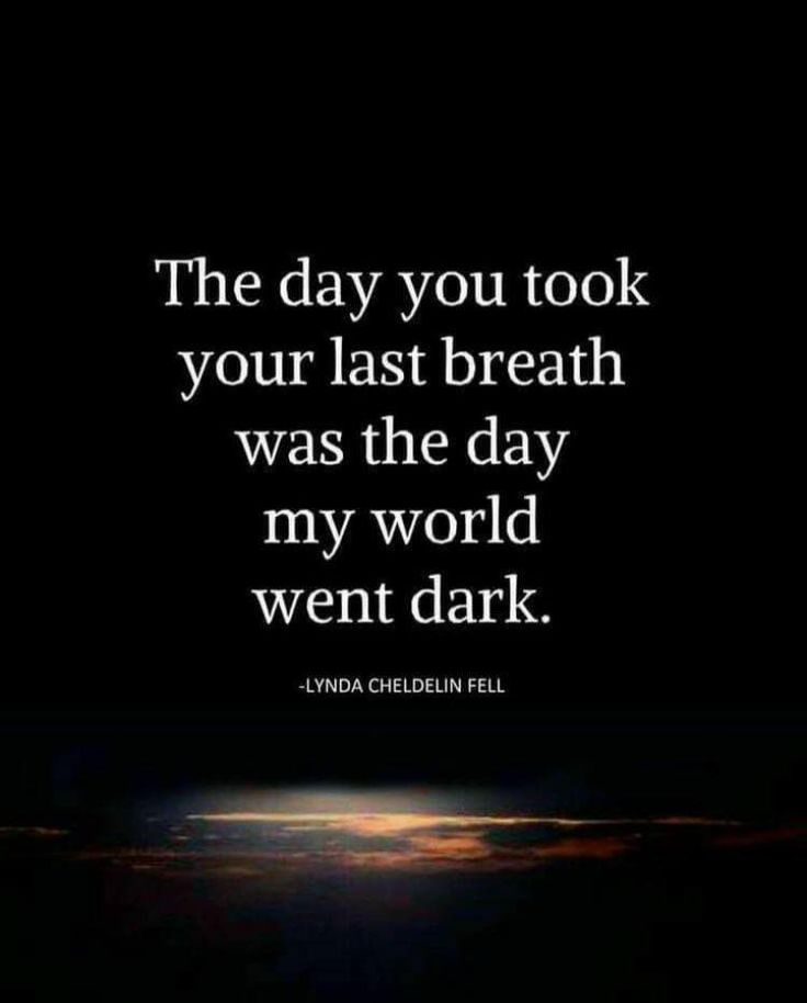 the day you took your last breath was the day my world went dark