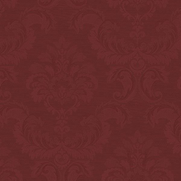 a red wallpaper with an ornate design on it's side and bottom corner