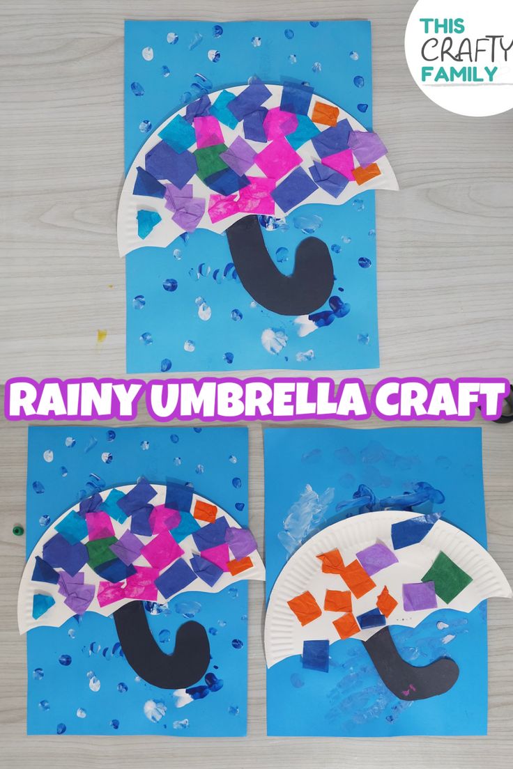 paper plate umbrella craft for kids to make