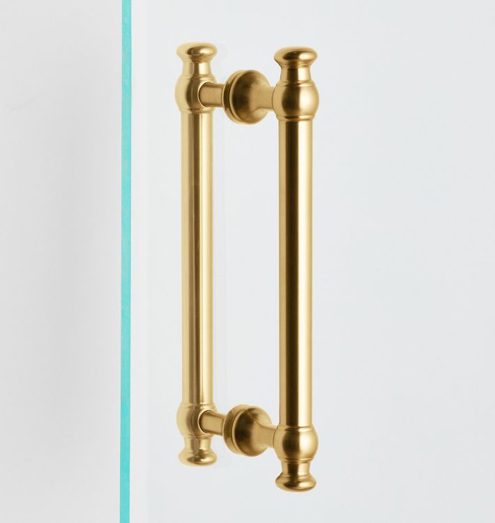 an image of a gold door handle on a white wall