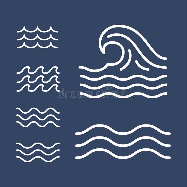 three different types of waves on a blue background royalty illustration