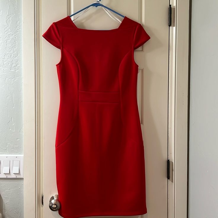 Red Cap Sleeve Dress. Nwot. Never Worn. Smoke Free And Pet Free Home. Cap Sleeve Dress, Red Cap, Dresses Red, Capped Sleeve Dress, Cap Sleeve, Sleeve Dress, Cap Sleeves, Red Dress, Midi Dress