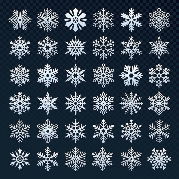 white snowflakes on a dark background