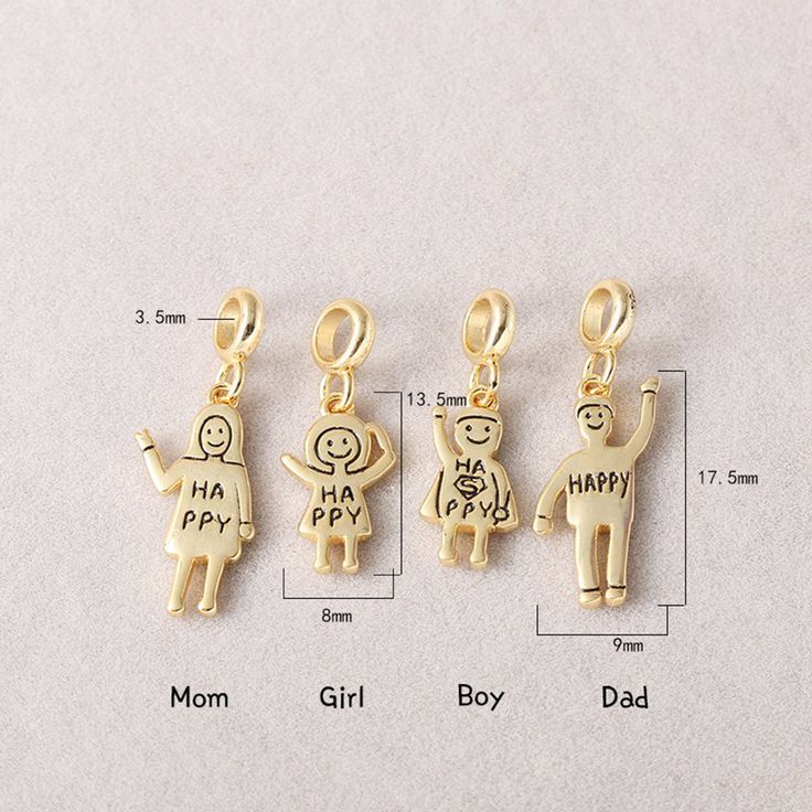 Sterling Silver Family Charm Pendant, Mother Bracelet, Father Necklace, Child Earring, Four-member Family Jewelry, Family Love Charm {Material}: sterling silver, solid silver, 925 sterling silver {Size}: ring inner diameter 3.5mm girl W*H 8*13.5mm dad W*H 9*17.5mm noted:  rope bracelet is for family, please make a remark girl or boy charm you need when you place an order for bracelet. ♥ Custom instructions: * If you have specific requests for this item, such as adding a logo, altering the size a Mother's Day Dangle Charms For Jewelry Making, Mother's Day Jewelry Charms, Customized Jewelry For Mother's Day, Customized Jewelry For Mother's Day Gift Making, Customized Jewelry For Mother’s Day Gift Making, Mother Bracelet, Family Jewelry, Mothers Bracelet, Tiny Charm