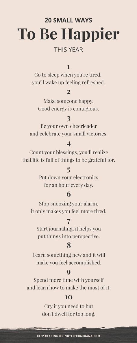 20 Small Ways To Be Happier Tenk Positivt, Ways To Be Happier, Vie Motivation, Motiverende Quotes, Be Happier, Self Care Activities, Self Improvement Tips, To Be Happy, Good Advice