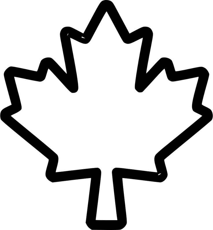 a black and white image of a leaf with the shape of a maple on it