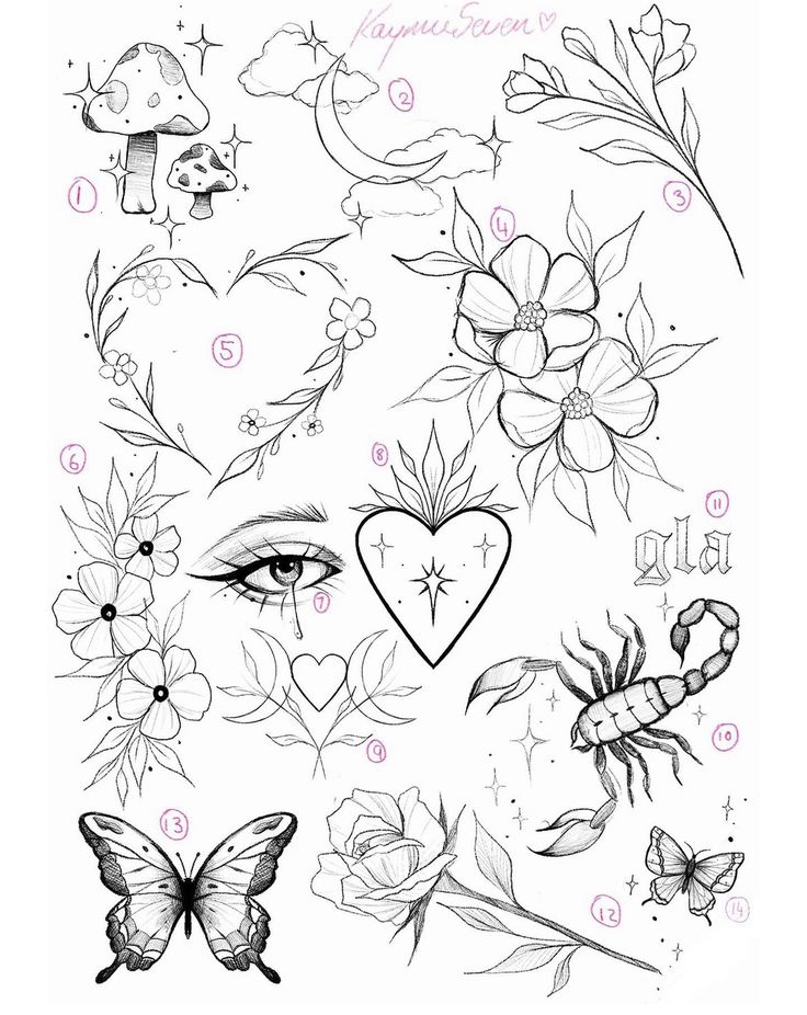 an image of flowers and butterflies with the words i love you written on them in black ink