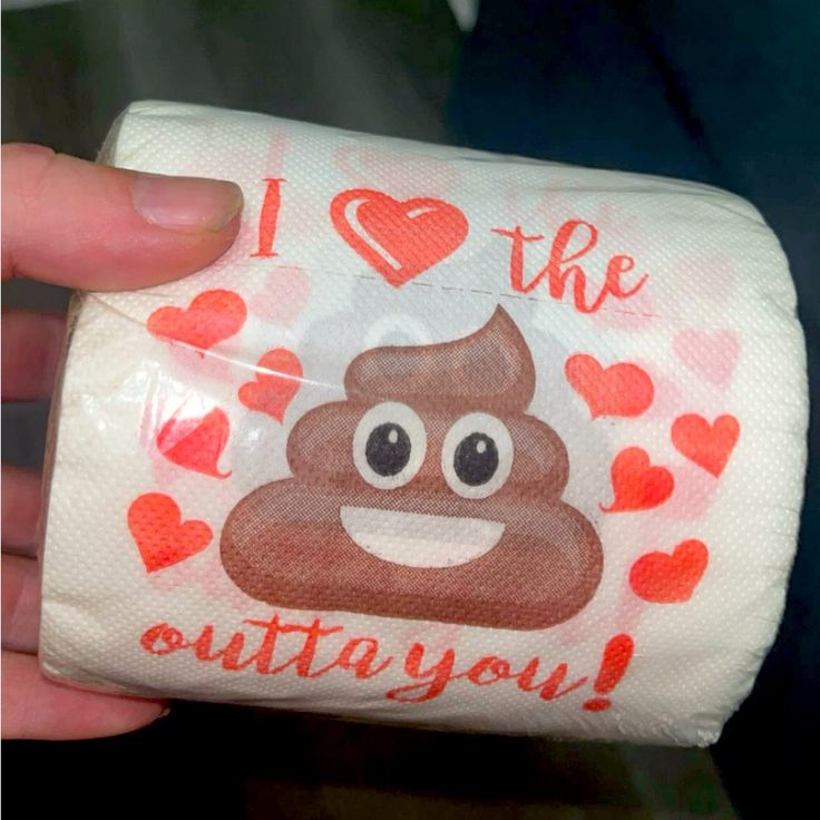 someone is holding up a toilet paper with an emo face on it and i love the butty you