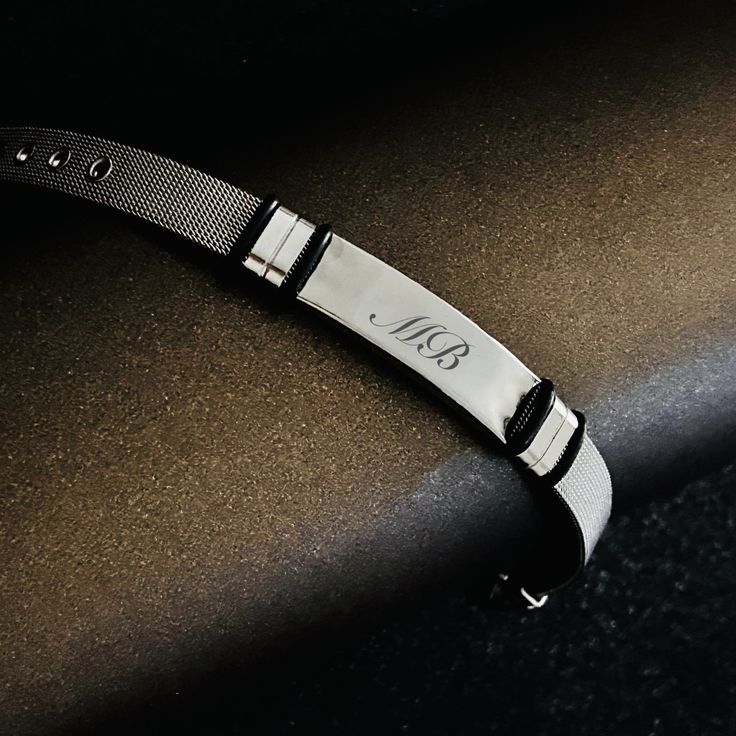 Personalized Men Bracelet father boy son black and silver gepersonaliseerd Material - stainless steel 316L Pendant Size - 4cm Lenght - 21cm Among the wide variety of jewelry materials, there is a special material that is 316l stainless steel, which has a bright surface and can be processed into jewelry instead of gold and silver, The price is much cheaper than gold and silver, and it has strong corrosion resistance, It is very suitable for making jewelry that is in contact with the skin for a lo Black Bracelets With Engraving Option, Black Name Bracelet With Engraving Option, Adjustable Engraved Black Name Bracelet, Black Engraved Name Bracelet For Gift, Engraved Black Name Bracelet For Gift, Customizable Black Stainless Steel Name Bracelet, Adjustable Silver Stainless Steel Wristband, Silver Stainless Steel Bracelets With Engraving Option, Black Laser Engraved Jewelry For Personalized Gift