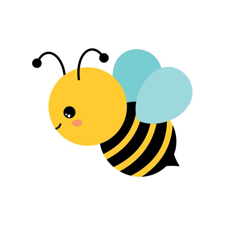 a cartoon bee with black and yellow stripes