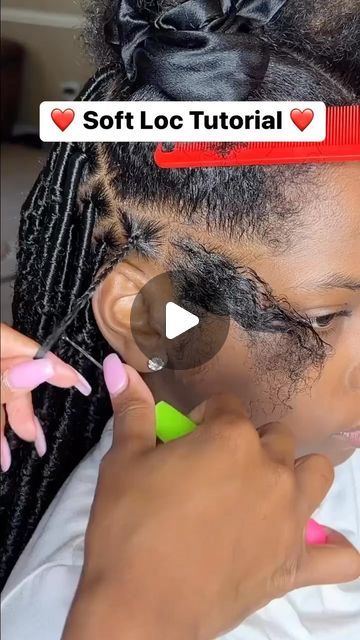 Veronica💜 on Instagram: "Soft loc tutorial! #softlocs #explorepage✨  @outre_hair" Tranças Faux Locs, Soft Locs Short, Soft Locs Tutorial, Short Soft Locs, Crochet Faux Locs Styles, Faux Locs Short, Locs Tutorial, How To Do Crochet, Faux Locs Styles