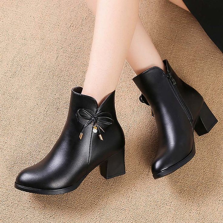 Platform Height:0-3cm Upper Material:PU Boot Height:Ankle Closure Type:Zip Boot Type:Basic Toe Shape:Round Toe Heel Height:High (5cm-8cm) Heel Type:Square heel Model Number:Women Shoes Season:Spring/Autumn Pattern Type:Solid Outsole Material:Rubber Fit:Fits true to size, take your normal size Fashion Element:Sewing Department Name:Adult Item Type:Boots Winter Ankle Martin Boots With Zipper, Trendy High Heel Chelsea Boots For Winter, Trendy High Heeled Chelsea Boots For Winter, Black Pointed Toe Chelsea Boots For Winter, Black Winter Boots With Zipper Closure, Chic High Heel Chelsea Boots For Winter, High Ankle Martin Boots With Zipper For Winter, High Ankle Boots With Zipper Closure For Winter, Elegant High Ankle Moto Boots For Winter