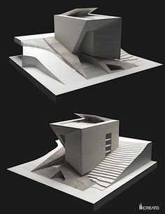 two renderings of a building on top of each other