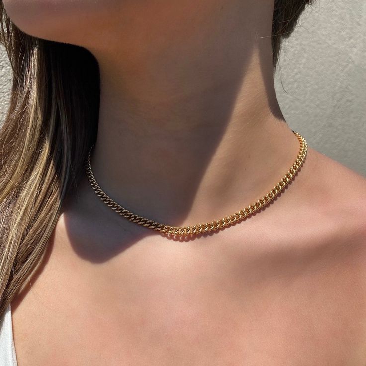 Gold filled curb link chain necklace with toggle bar closure. Order at Camille Jewelry Layering Style, Jewelry Wardrobe, Shopping Wishlist, Layered Fashion, Link Chain Necklace, 2022 Trends, Classic Gold, Gold Filled Jewelry, Trendy Jewelry