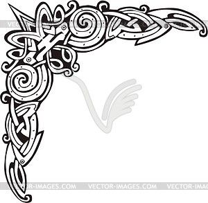 an ornate design with swirls and leaves in black ink on white paper, suitable to be used as a tattoo