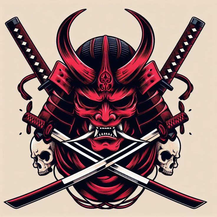 Samurai of Shadows: Oni Masked Samurai Mask Illustration, Samurai Illustration Art, Samurai Mask Art, Samurai Mask Design, Oni Samurai Mask, Bjj Tattoo, Oni Japanese, Demon Samurai, Samurai Mask Tattoo