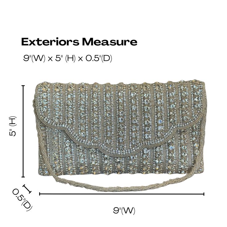 Item - Crossbody Crystal Beaded Bag MADE FOR ALL OCCASSIONS - Topmost quality with classy finesse this elegant beaded evening purse is the perfect accessory for weddings, festivals, parties, or any special occasion. This beaded bag also makes ideal gifts for daughters, mothers, grandmothers, colleagues, partners, students, and girlfriends. DIMENSIONS - 5 inches * 9 inches (L * B).CAPACITY - This beaded bridal clutch has small capacity and can accommodate mobile and other credit cards.VERSATILE - Festive Sequined Bags For Reception, Elegant Bags For Festive Reception, Elegant Handheld Beaded Evening Bag, Elegant Formal Bags With Sequins, Glamorous Beaded Bag For Events, Glamorous Beaded Bags For Events, Elegant Sequined Evening Bag For Events, Elegant Sequined Evening Bag, Rectangular Evening Bag With Pearl Embroidery For Party