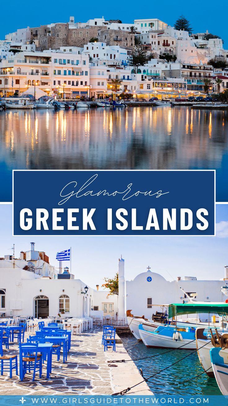 an image of the greek islands with text overlay