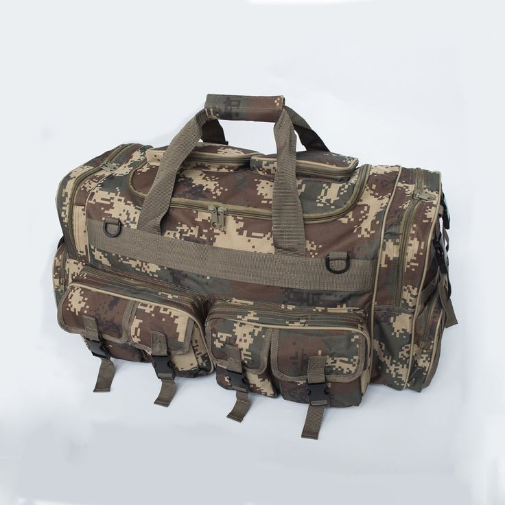 Mens Large 30" Inch Duffle Military Molle Tactical Gear Shoulder Bag Military Style Travel Bag With Multiple Pockets, Military Style Rectangular Travel Bag, Nylon Bags With Multiple Pockets For Trip, Military Travel Bag With Pockets, Military Style Rectangular Outdoor Bag, Practical Rectangular Nylon Duffle Bag, Durable Military Style Khaki Bags, Military Style Khaki Bags For Travel, Military Style Durable Khaki Bags