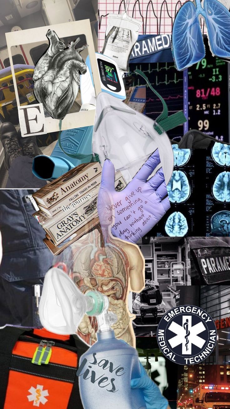 collage of various medical related items including gloves and other things that are in the background