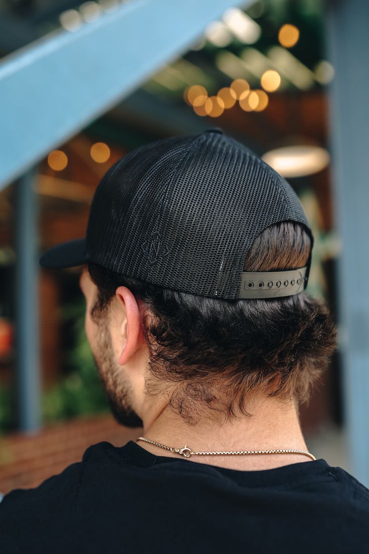 Our NASH classic truckers are a staple in Nashville, and we get it. Sporting a timeless design that effortlessly goes with any 'fit, this trucker cap is built to withstand the test of time. You can never go wrong with our best selling black on black. 6 Panel Unisex Mid-Profile Structured Pre-Curved Visor Adjustable Snapback Closure Black Trucker Style Baseball Cap For Outdoor, Black Trucker Hat With Flat Brim, Black Urban Snapback Hat For Outdoor, Black Trucker Hat For Outdoor, Black Trucker Hat One Size Fits Most, Urban Style Black Snapback Hat With Curved Bill, Urban Adjustable Trucker Hat With Flat Crown, Classic Black Trucker Hat With Flat Brim, Casual Black Trucker Hat With Mesh Back