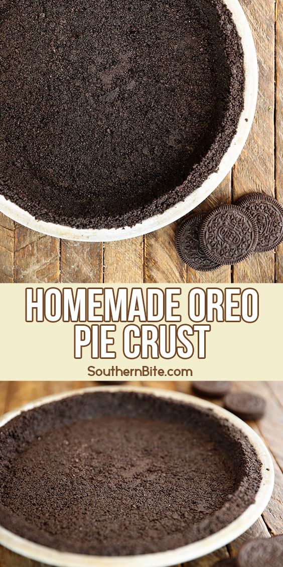 homemade oreo pie crust in a white bowl