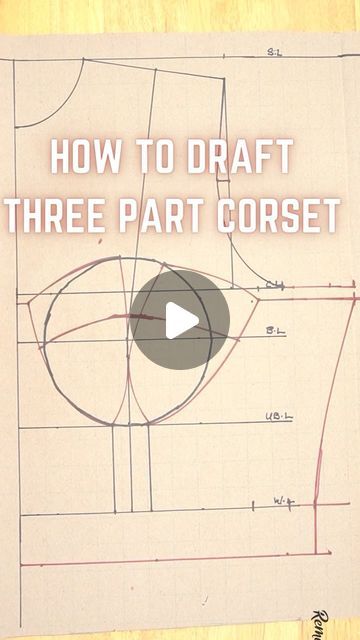 a book with the title how to draft three part corset