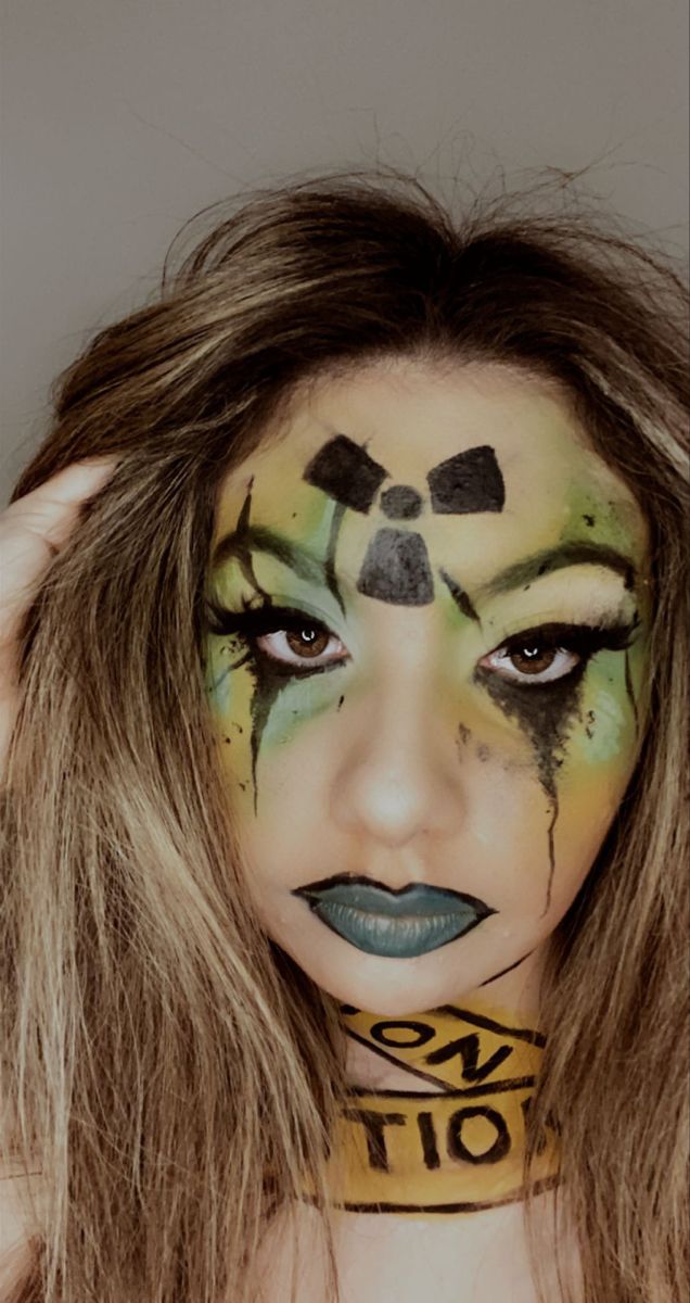 Biohazard Halloween Costume, Monster Energy Costume, Toxic Waste Makeup, Mad Scientist Makeup Female, Radioactive Costume, Biohazard Costume, Mad Scientist Makeup, Radioactive Makeup, Toxic Costume