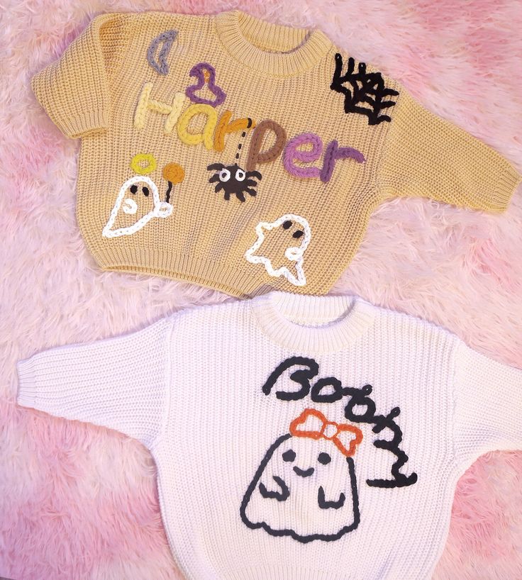 Here, we focus on creating custom and personalized baby/toddler/children's sweaters with a sense of artistic pride. Each sweater is adorned with a baby's name and hand embroidered with rough yarn on the chest. DESCRIPTION: Each sweater proves our meticulous craftsmanship, handmade and hand embroidered on high-quality, ultra soft 100% pure cotton oversized sweaters (carefully designed and crafted by us). Handembroidered baby sweaters are an excellent gift choice for baby showers, newborn/family photos, moon concept photos of babies, birthdays, baptisms, or special events. (If you want to give a personalized gift, a hand embroidered baby sweater is a perfect choice.) Each piece of work is a unique artwork, tailored specifically for you. And become more meaningful. DETAILS: ﹥Material: Cotton Cute Customizable Winter Sweater, Cute Customizable Crew Neck Sweater, Customizable Cute Winter Sweater, Customizable Cute Crew Neck Sweater, Cute White Sweater With Custom Embroidery, White Cute Sweater With Custom Embroidery, White Sweater With Custom Embroidery, White Sweater With Custom Embroidery For Fall, White Custom Embroidered Sweater For Fall