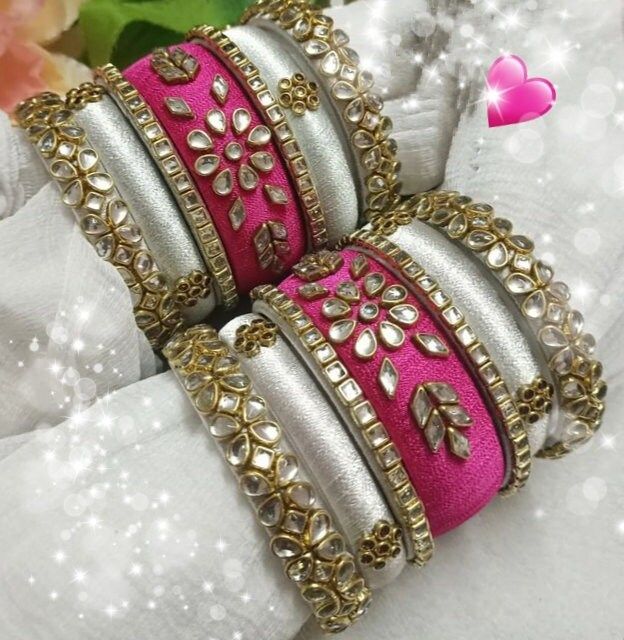 Handmade multicolour bangles for women i hope you will like my product and the bangles which I have made. It will enhance the glance of your look.... Handmade Bangle For Celebrations, Party Bangle With Gota Work, Handmade Pink Bangle For Festive Occasions, Festive Handmade Pink Bangle, Handmade Pink Bracelets For Festive Occasions, Handmade Pink Bracelets For Festive Season, Pink Handmade Traditional Bangle, Handmade Pink Festive Bracelets, Festive Pink Bracelets With Gota Work