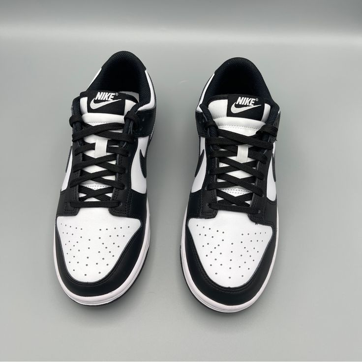 Nike Dunk Low Panda: Black & White Women's Edition Size 8 Created For The Hardwood But Taken To The Streets, The '80s B-Ball Icon Returns With Perfectly Shined Overlays And Classic Team Colors. With Its Iconic Hoops Design, The Nike Dunk Low Channels '80s Vintage Back Onto The Streets While Its Padded, Low-Cut Collar Lets You Take Your Game Anywhere In Comfort. Benefits The Crisp Leather On The Upper Has A Slight Sheen, Ages To Soft Perfection And Features Durable Overlays Reminiscent Of '80s B- Classic Black Sneakers With Boost Midsole, Classic Nike Custom Sneakers With Laces, Classic Nike Lace-up Sneakers, Classic Nike Custom Sneakers, Classic Nike Lace-up Custom Sneakers, Classic Black Lace-up Sneakers, Black Custom Sneakers With Contrast Sole And Lace-up Design, Black Custom Lace-up Sneakers With Contrast Sole, Custom Black Lace-up Sneakers With Contrast Sole