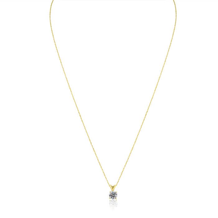 Solitaire Diamond Pendant, Diamond Solitaire Necklace, Colorless Diamond, Solitaire Necklaces, Solitaire Pendant, Yellow Gold Chain, Diamond Clarity, Diamond Solitaire, Spring Rings