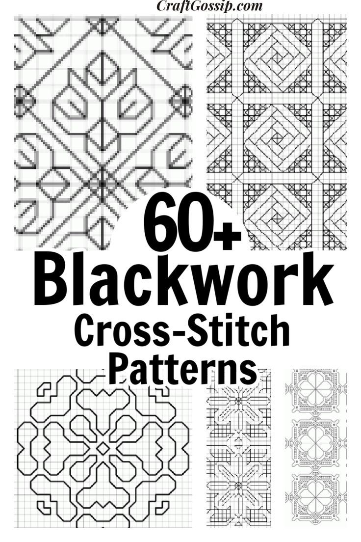 the book cover for 60 + blackwork cross - stitch patterns