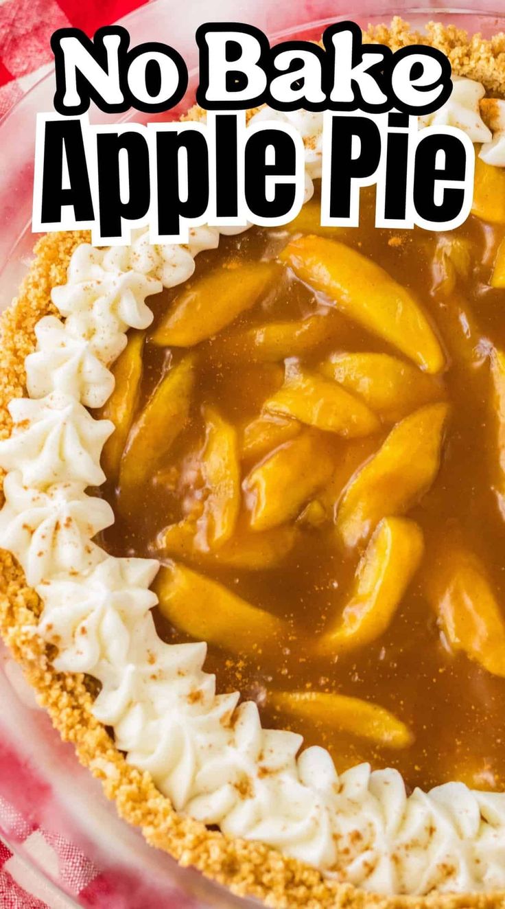 no bake apple pie with text overlay