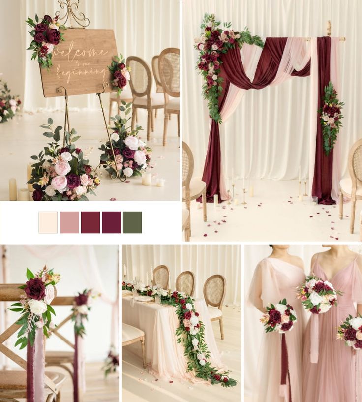 a collage of photos showing different types of wedding decor