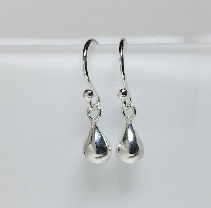 Silver Drop Earrings/Sterling Silver Earrings/Minimalist | Etsy Classic Silver Teardrop Earrings Gift, Sterling Silver Teardrop Dangle Earrings With Pearl Drop, Classic Teardrop Earrings With French Hook For Gift, Silver Teardrop Pearl Drop Earrings For Gift, Classic Teardrop Dangle Earrings For Gift, Minimalist Silver Hypoallergenic Teardrop Earrings, Silver Hypoallergenic Teardrop Earrings For Anniversary, Silver Water Drop Earrings As Gift, Minimalist Hypoallergenic Silver Teardrop Earrings