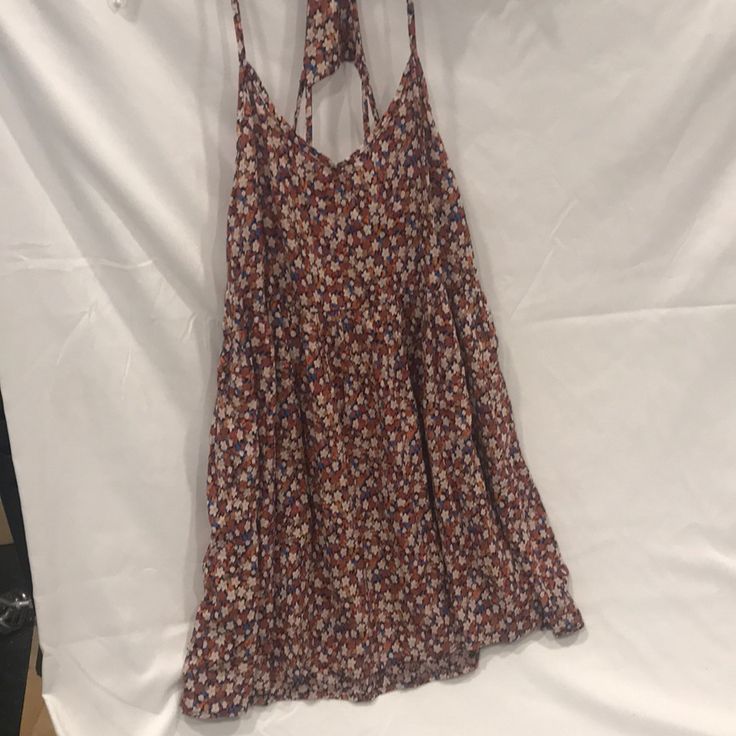 Cute Flowy Summer Dress. Never Worn, Great Condition! Small Zip In The Back With Designed Straps Floral Print Patterned Sundress For Vacation, Casual Multicolor Sleeveless Floral Dress, Casual Multicolor Flowy Floral Dress, Multicolor Floral Print Sundress For Brunch, Sleeveless Orange Floral Print Dress, Sleeveless Orange Dress With Floral Print, Summer Floral Print Patterned Sundress, Bohemian Floral Print Sundress For Casual Wear, Summer Patterned Sundress With Floral Print