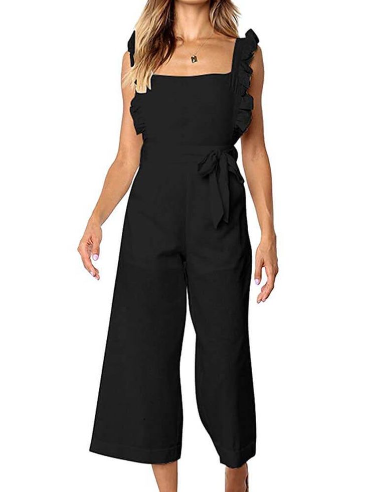 DescriptionMaterial:High quality of cotton. very comfy to wear.Feature:Sleeveless. backless jumpsuit. adjustable strap design. easy to fit different height. ruffle sleeve. one-piece long pants jumpsuit. jumpsuit with belt.Style: Slim fit style. fashion. and elegant design make you look sophisticated. show your womanly curves and femininity. must-have in this cool summer.Occasion: These long jumpsuits are suitable for Vacation. Casual Outdoor. Cocktail. Party. Club. Beach. Vacation. Daily life.Si Casual Ruffled Jumpsuits And Rompers, Casual Ruffled Overalls For Spring, Spring Ruffled Overalls, Spring Ruffle Overalls, Summer Ruffles One-piece Jumpsuits And Rompers, Summer Ruffled One-piece Jumpsuits And Rompers, Summer Ruffle Jumpsuits And Rompers, Summer One-piece Jumpsuits And Rompers With Ruffles, Spring Jumpsuits And Rompers With Ruffled Straps