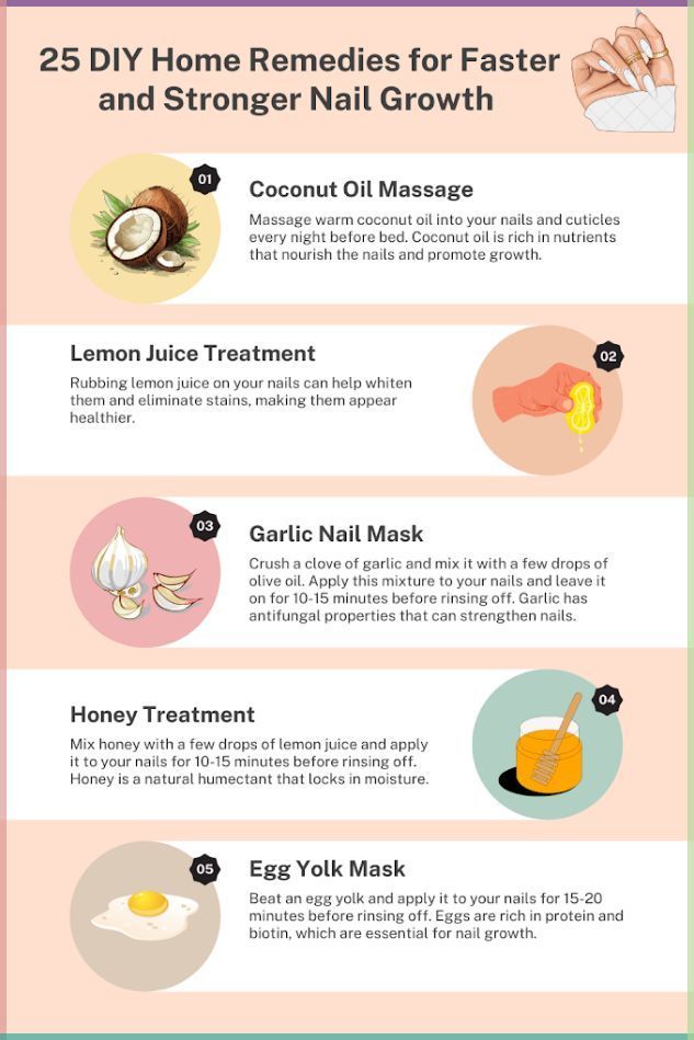 5 HOME REMEDIES FOR FASTER AND STRONGER NAIL GROWTH Stronger Nails Remedies, Diy Strong Nails, How To Grow Strong Healthy Nails, Diy Nail Growth Serum Recipe, Nail Growth Serum Diy, How To Grow Nails Faster And Stronger, Natural Long Nails Healthy, Natural Nail Health, How To Get Healthy Nails